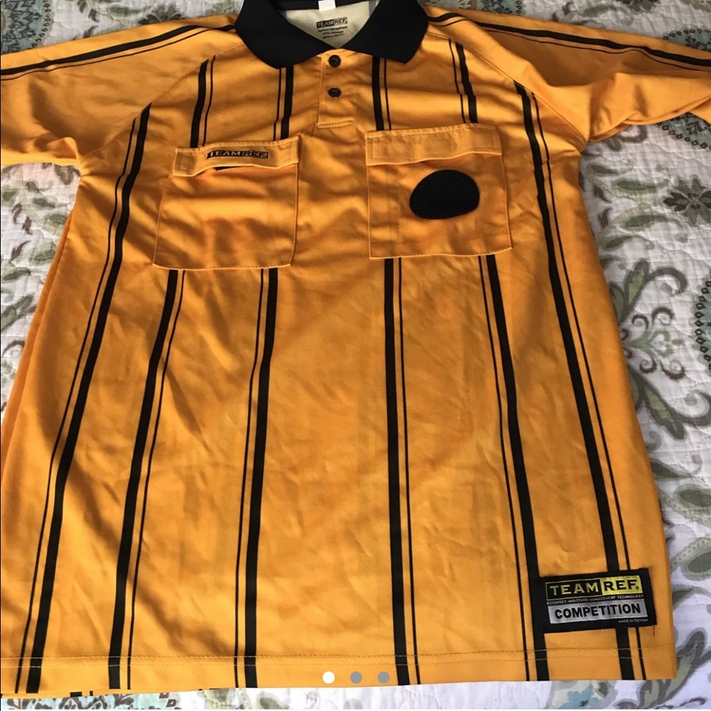Yellow striped referee shirt